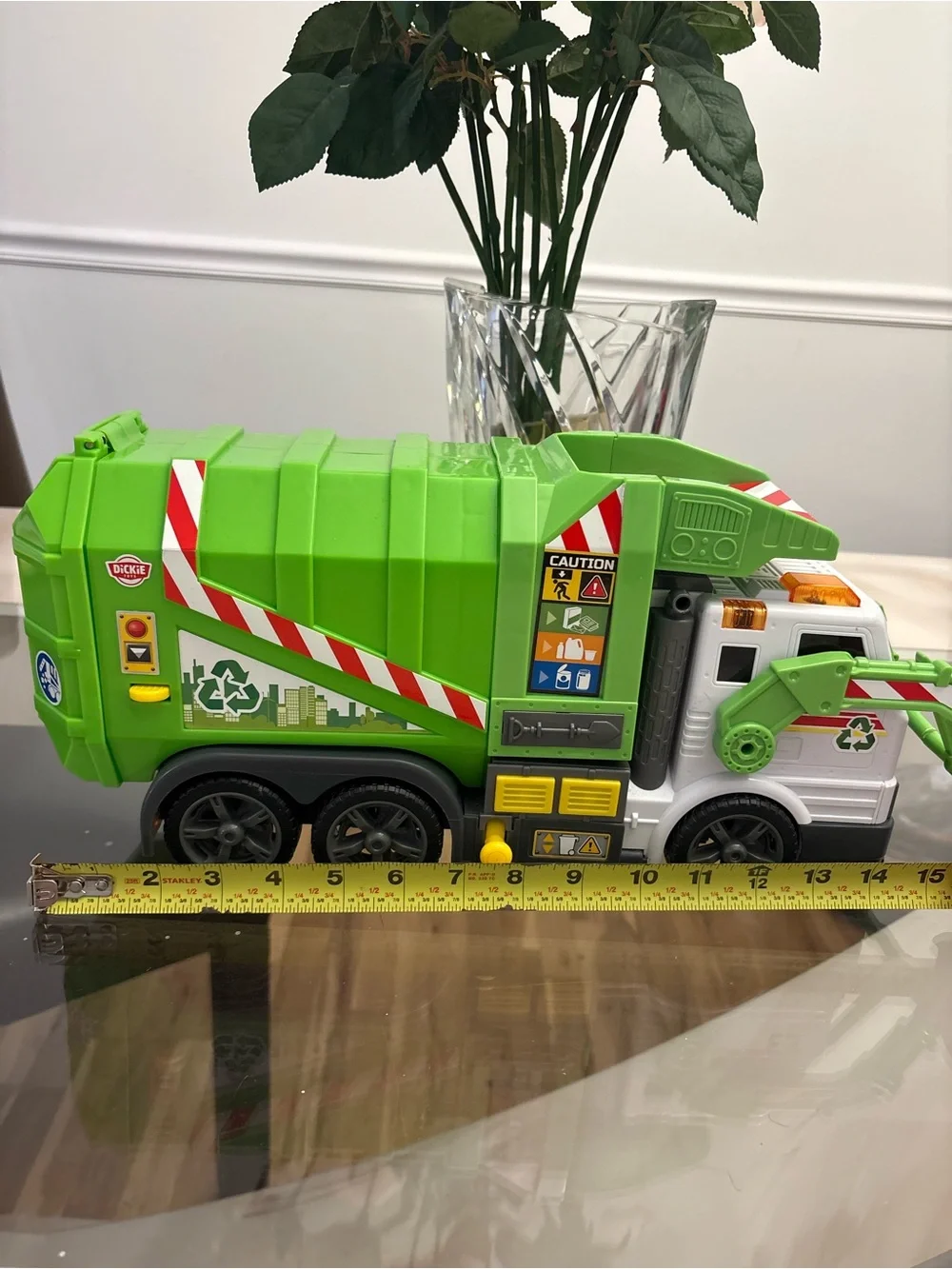 Green & White Recycling Garbage Truck Toy - Kids Toy